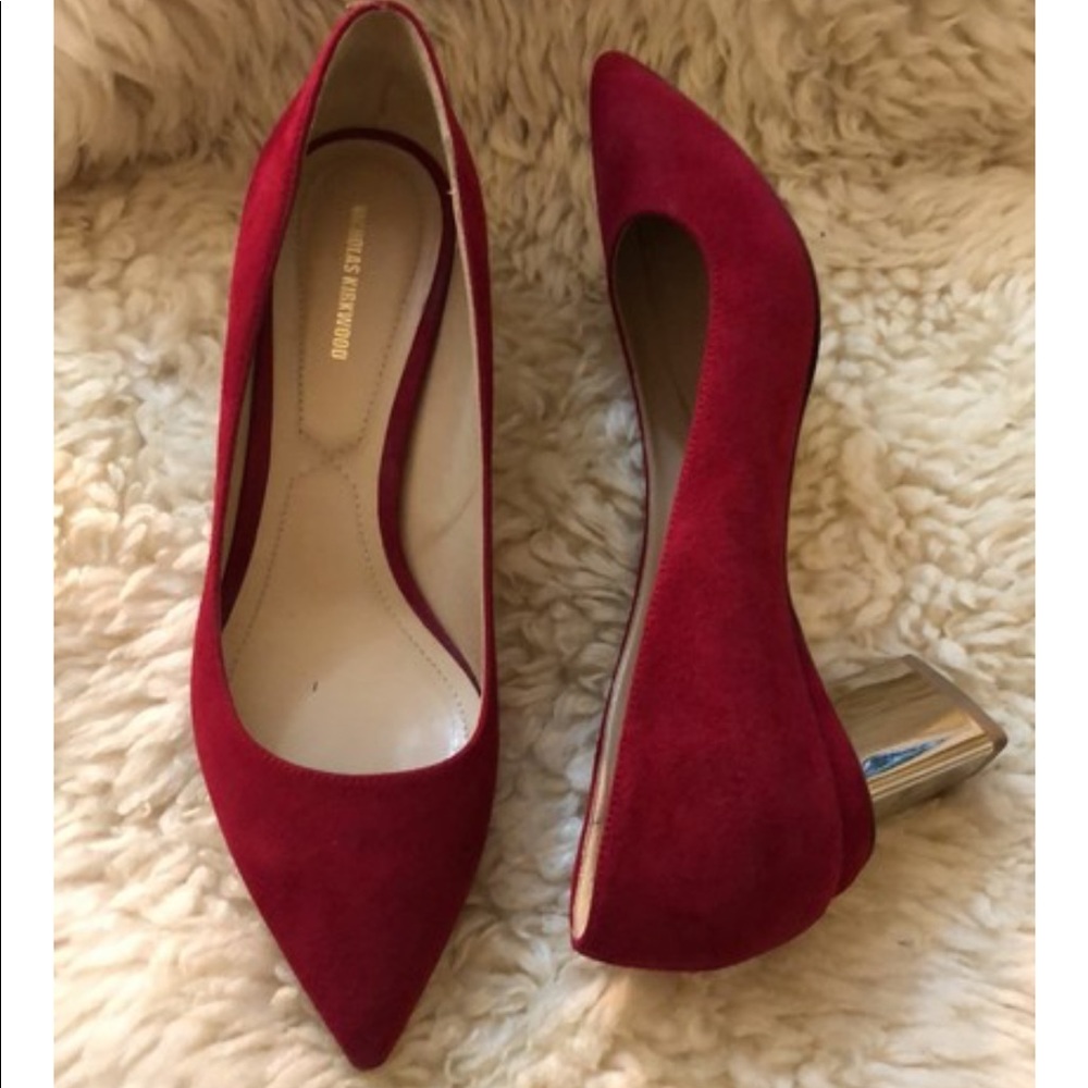 Nicholas Kirkwood Red Suede Heels